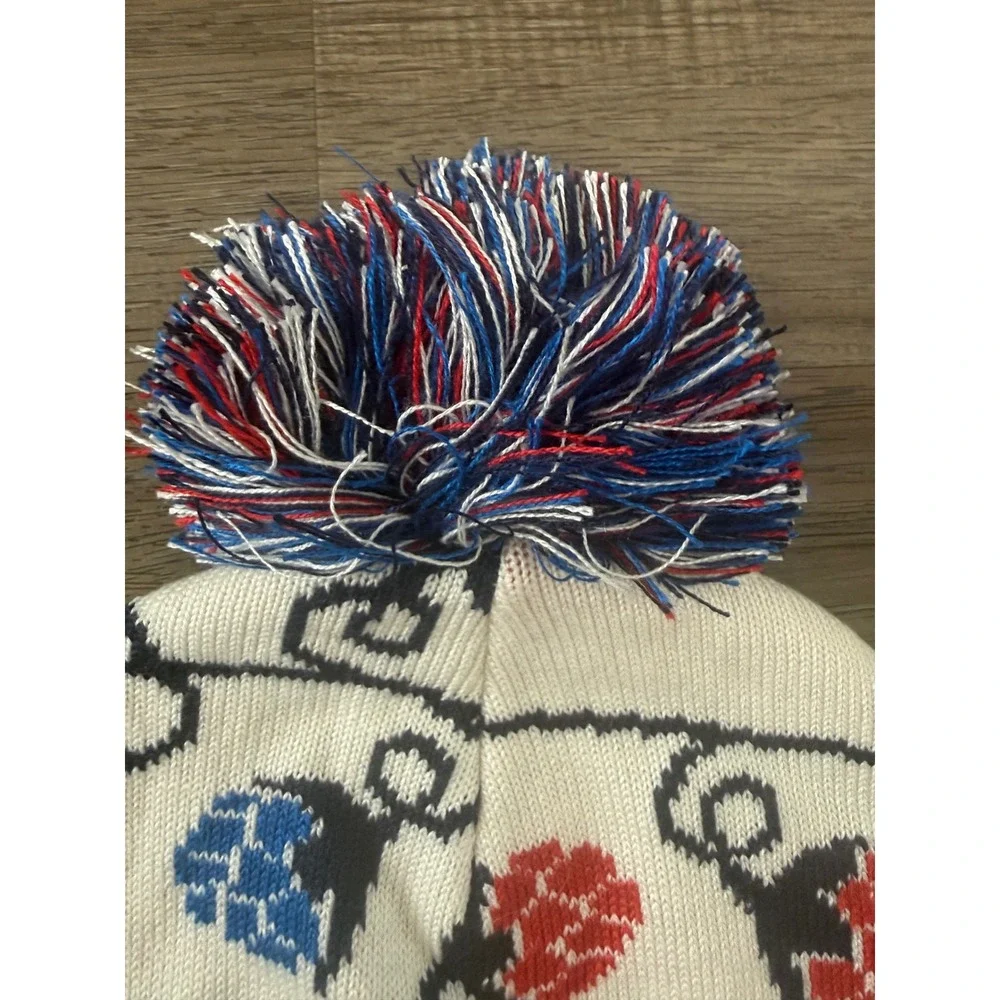 Miller Lite Buffalo Bills Knit Pom Beanie Hat Holiday Hops Blue Red White OSFM